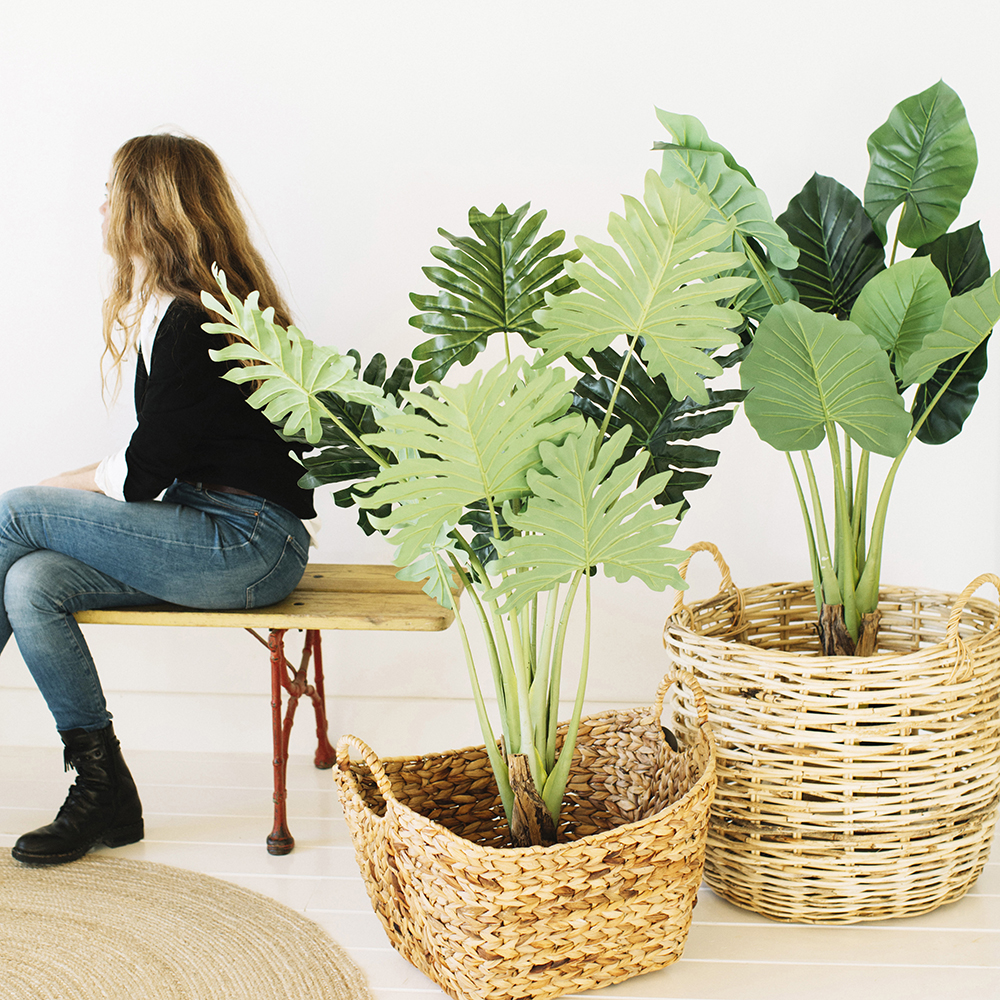 Alfombra ovalada de mimbre Typha 80x60cm