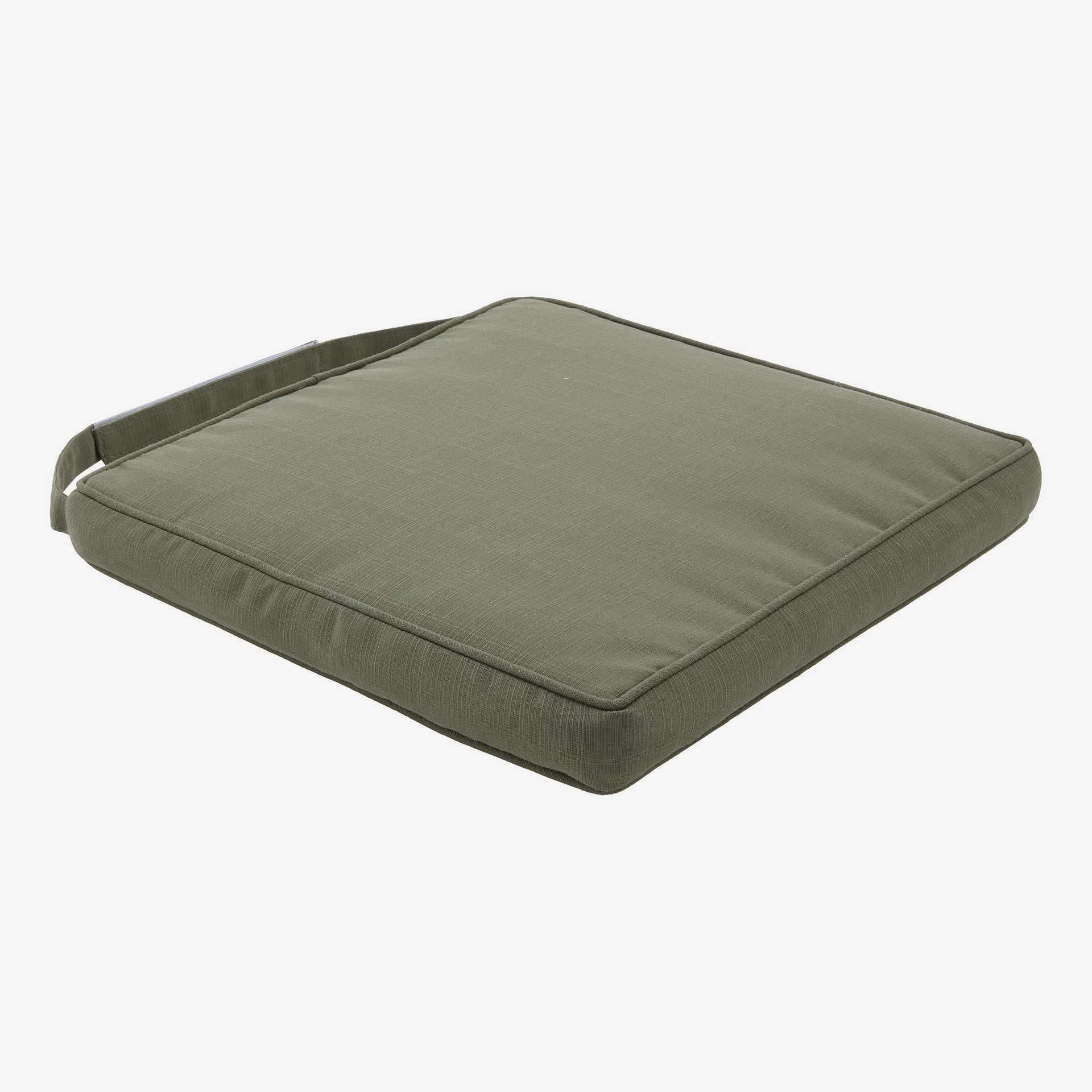 Cojin para silla de jard&iacute;n con velcro verde Kairo 40x40cm
