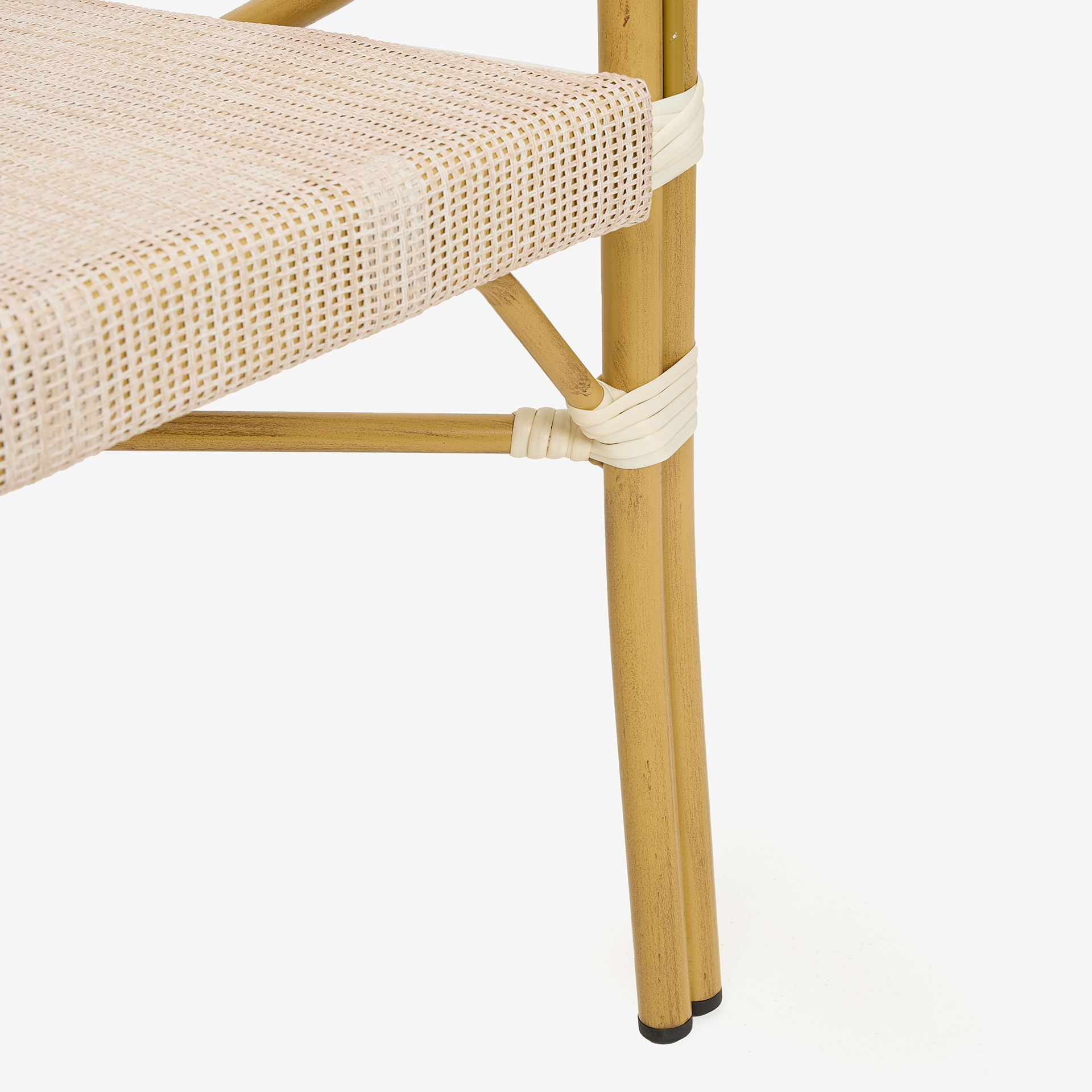 Silla de jardín bistro de textilene beige French 56x60x82cm