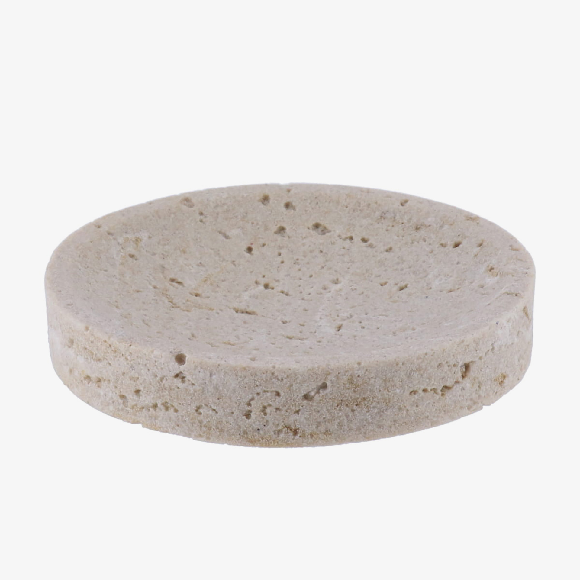 Jabonera beige efecto piedra Polix 11,4x11,4x1,9cm