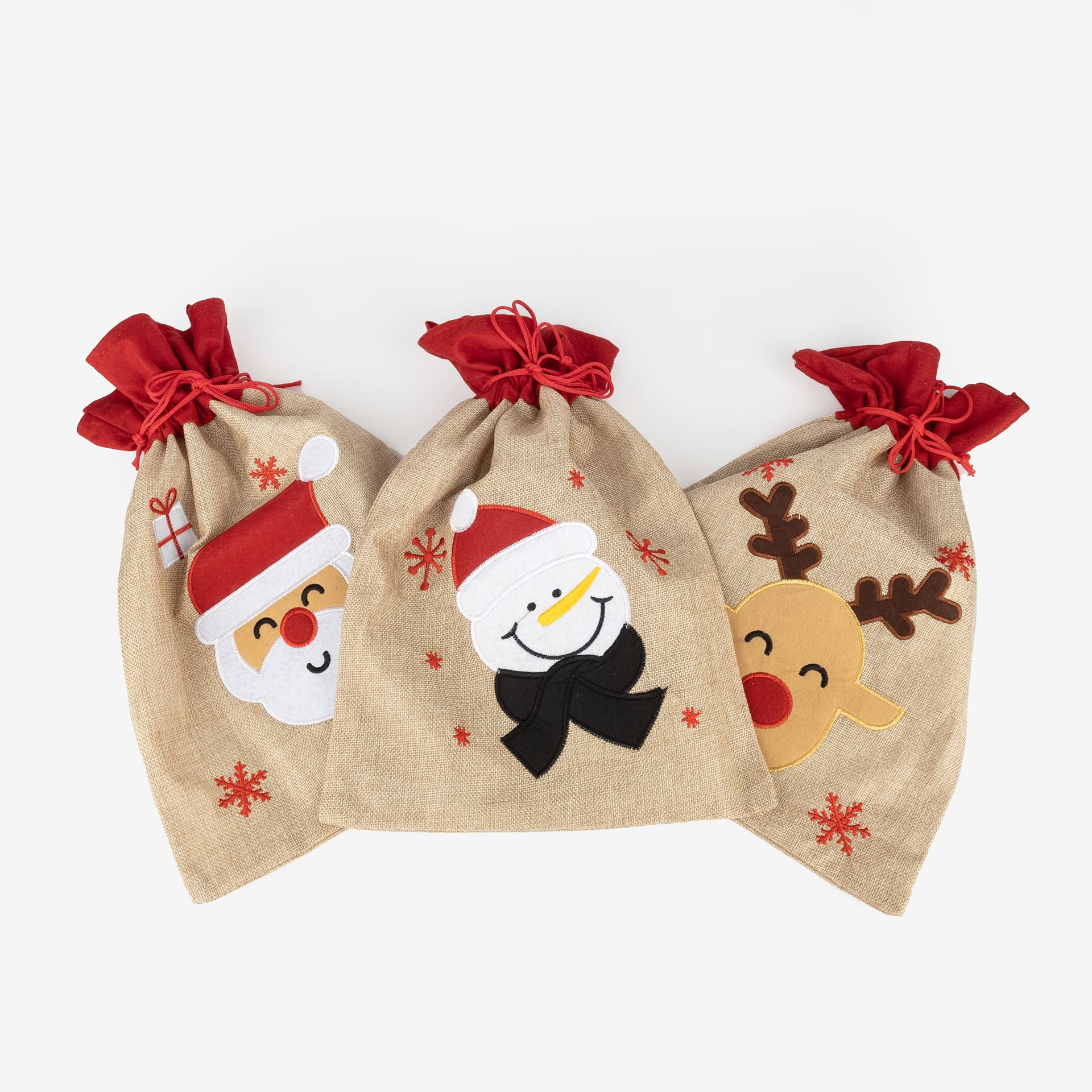 Bolsa de yute Santa Claus 40cm en varios modelos