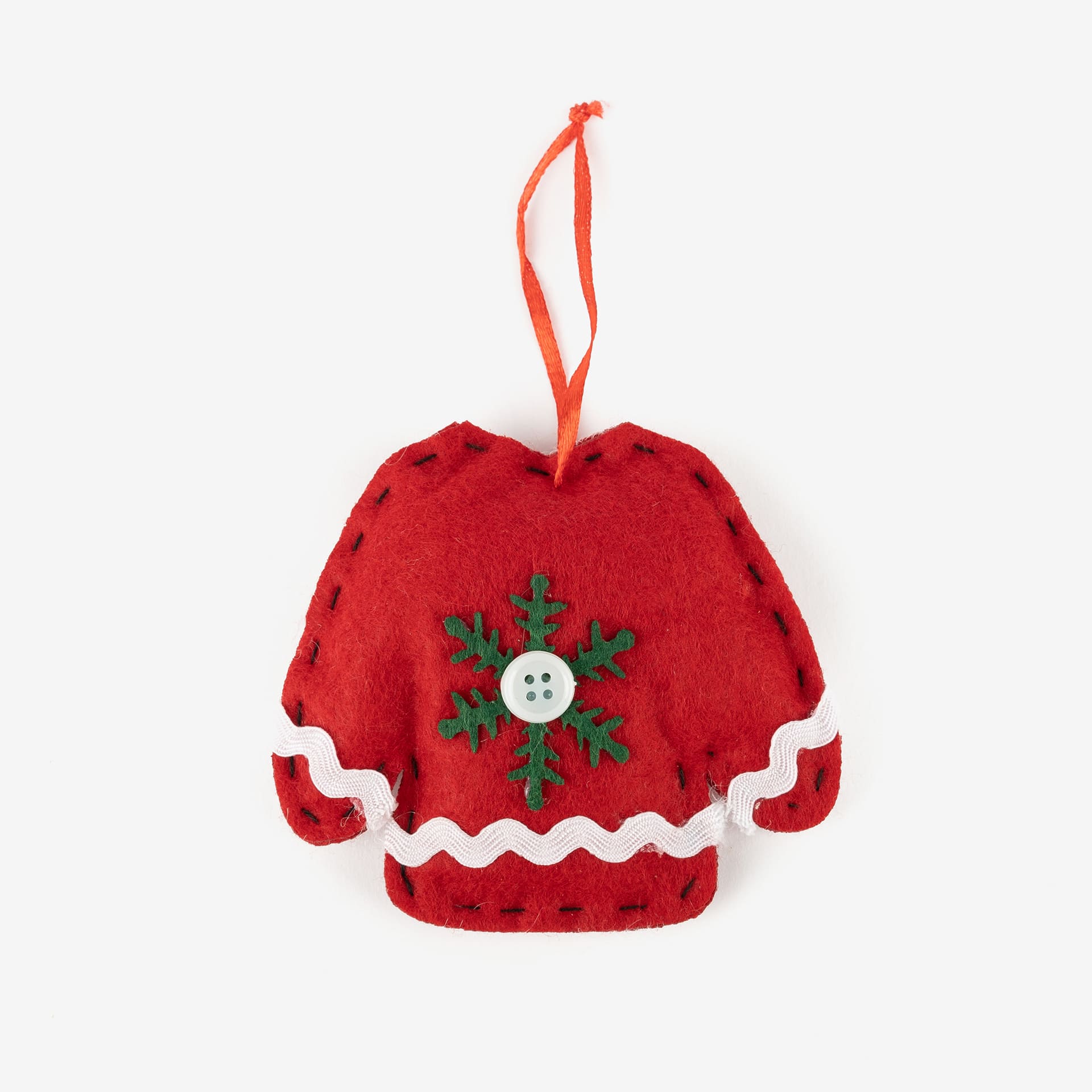 Adorno colgante de fieltro Jersey rojo 9,5cm