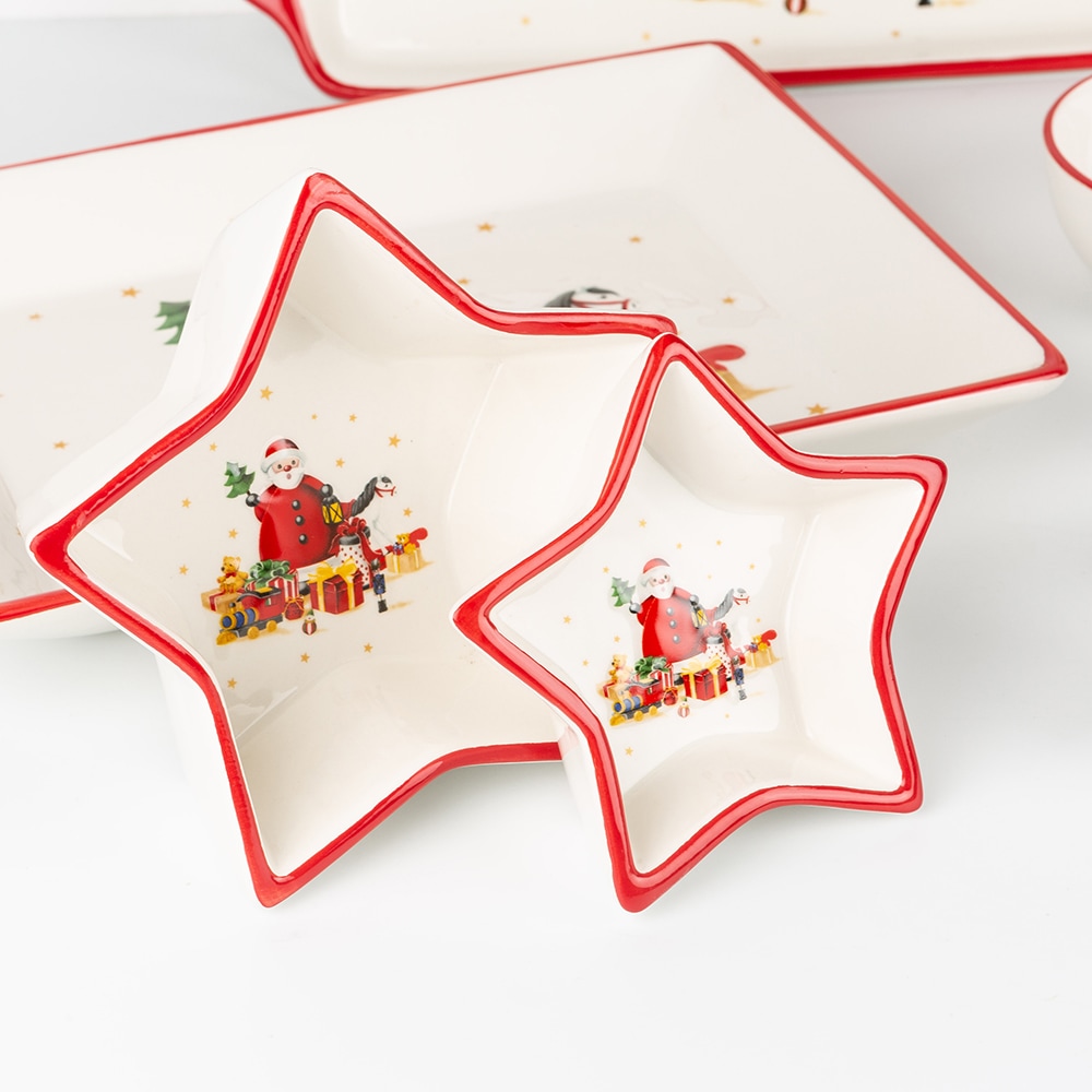 Bol de cerámica estrella Santa Claus 18cm