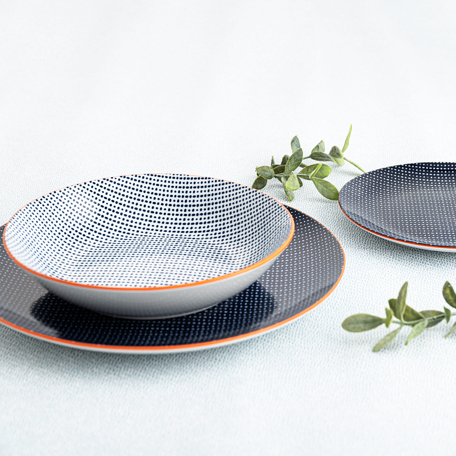 Vajilla 18 piezas porcelana azul Moon