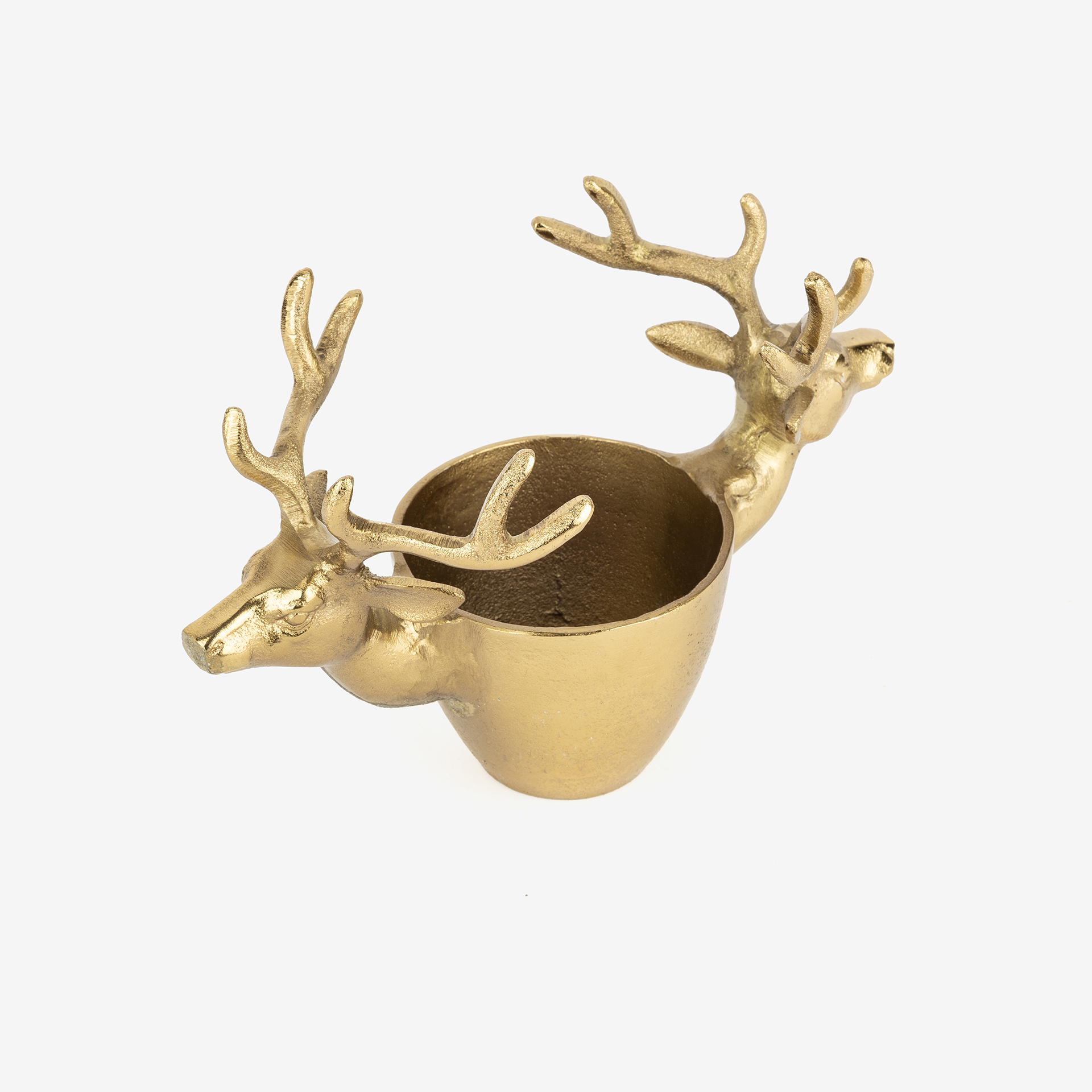 Vaso de aluminio dorado Ciervo 22x14,5cm