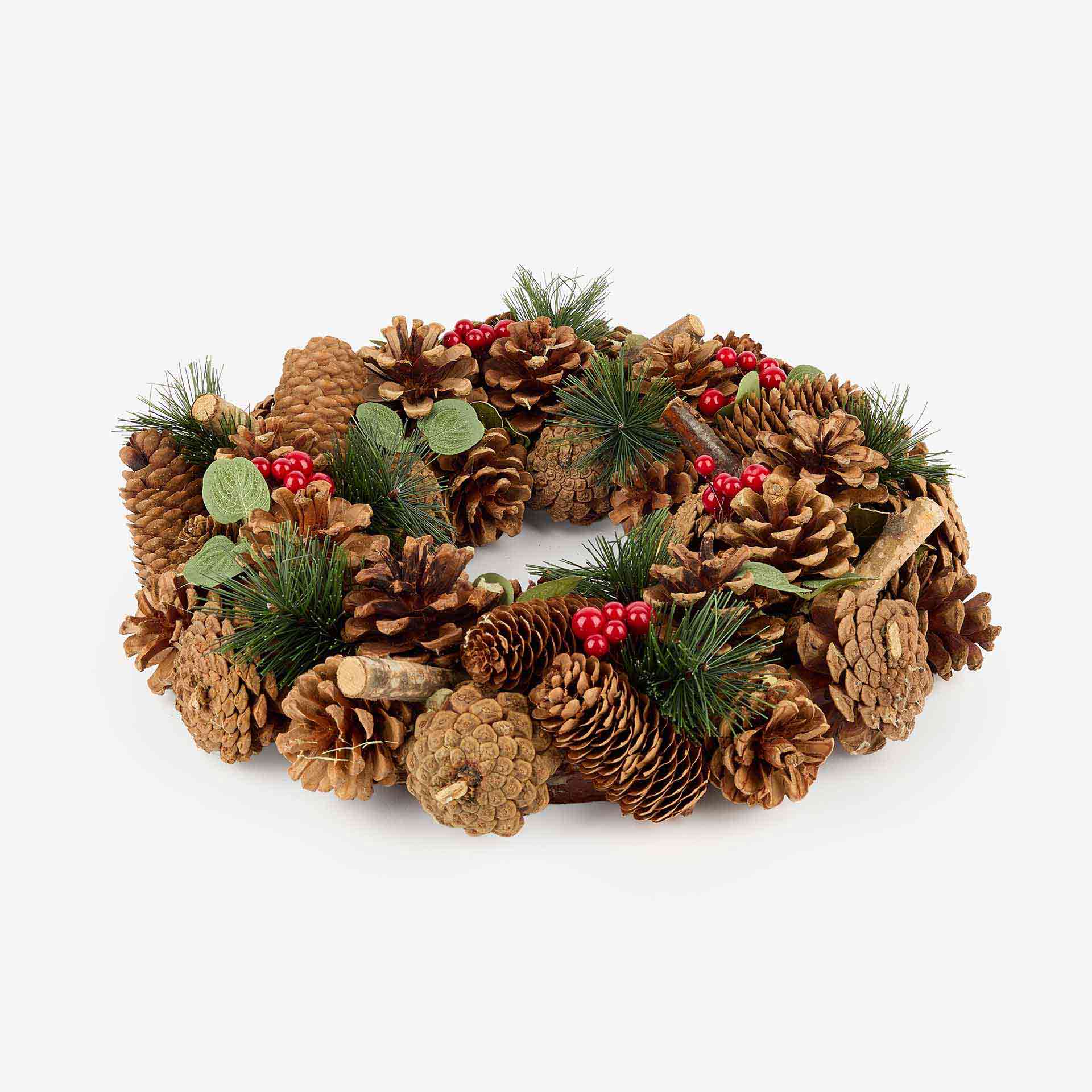 Corona decorativa de piñas Ø33x8cm