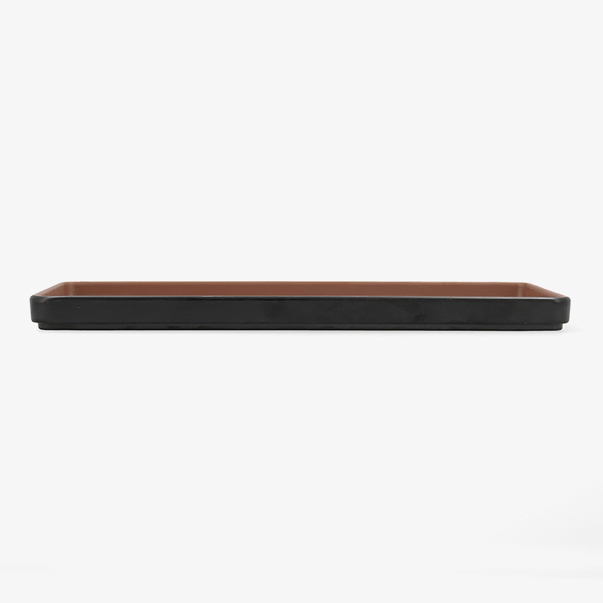 Bandeja rectangular de melamina marr&oacute;n y negro Gio 31,5cm