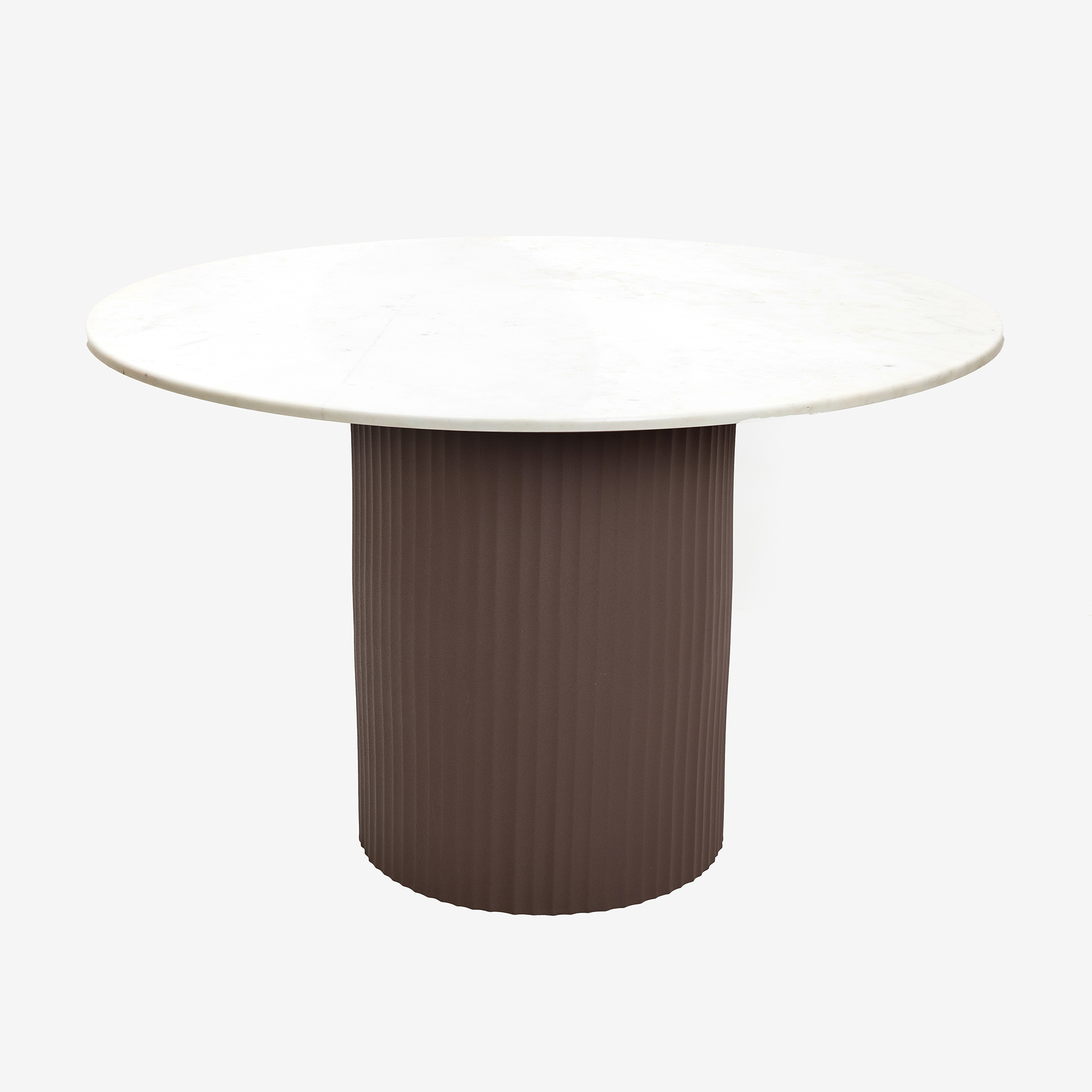 Mesa de comedor de acero y m&aacute;rmol Fide &Oslash;120x75cm Clau&Chloe