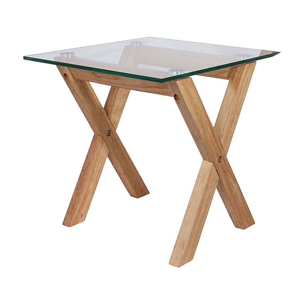 Conjunto de 2 mesas auxiliares nido de cristal