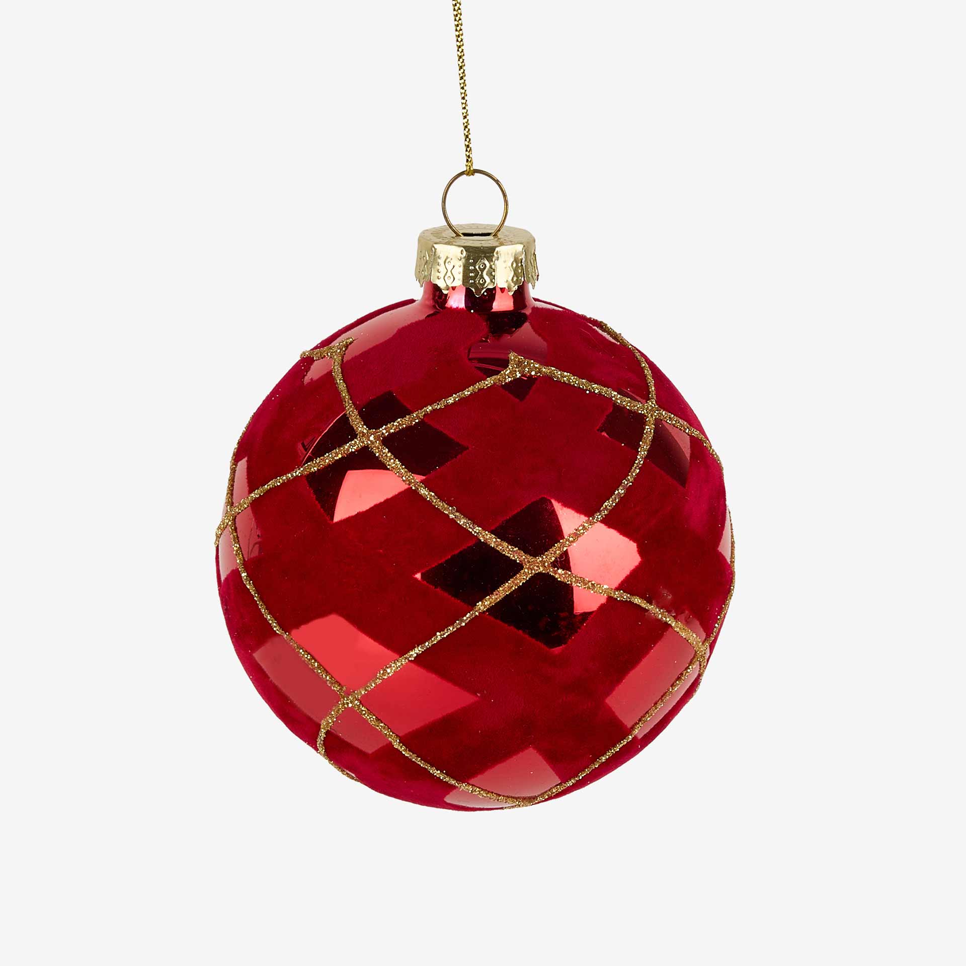 Set de 12 bolas decorativas rojas brillo Ø8cm