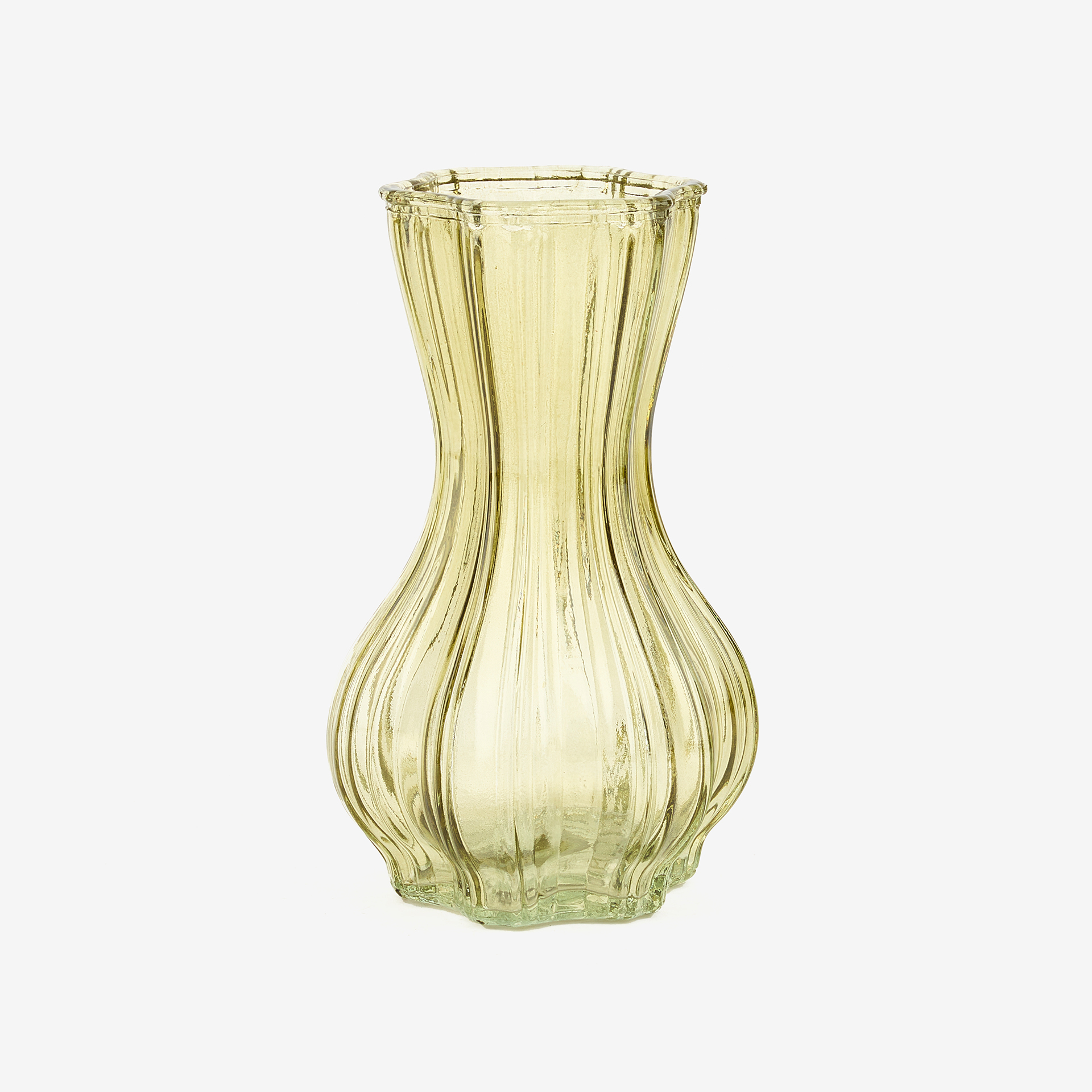 Jarrón de cristal verde Dalmar Ø13x20cm