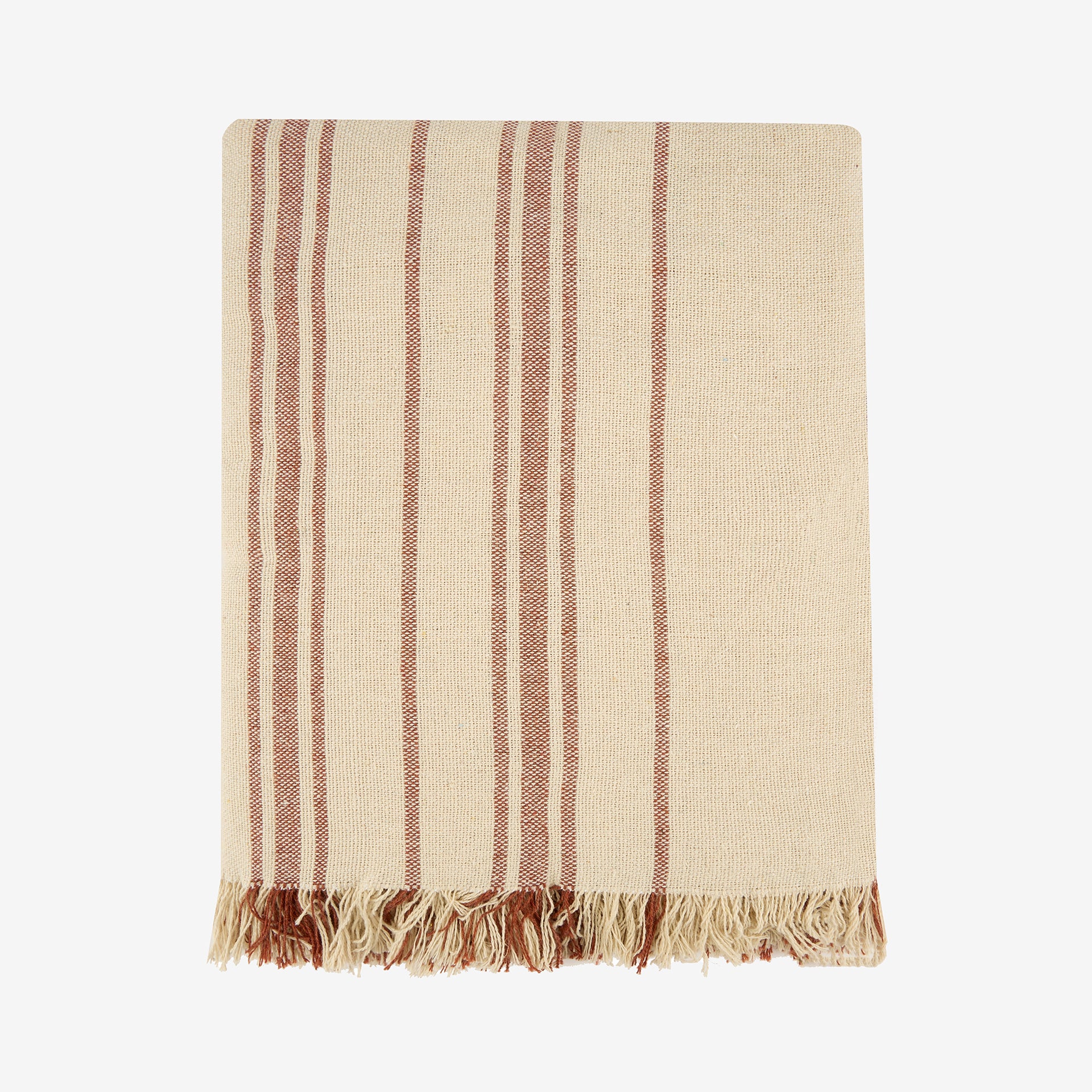 Plaid de rayas beige y teja Niza 125x150cm