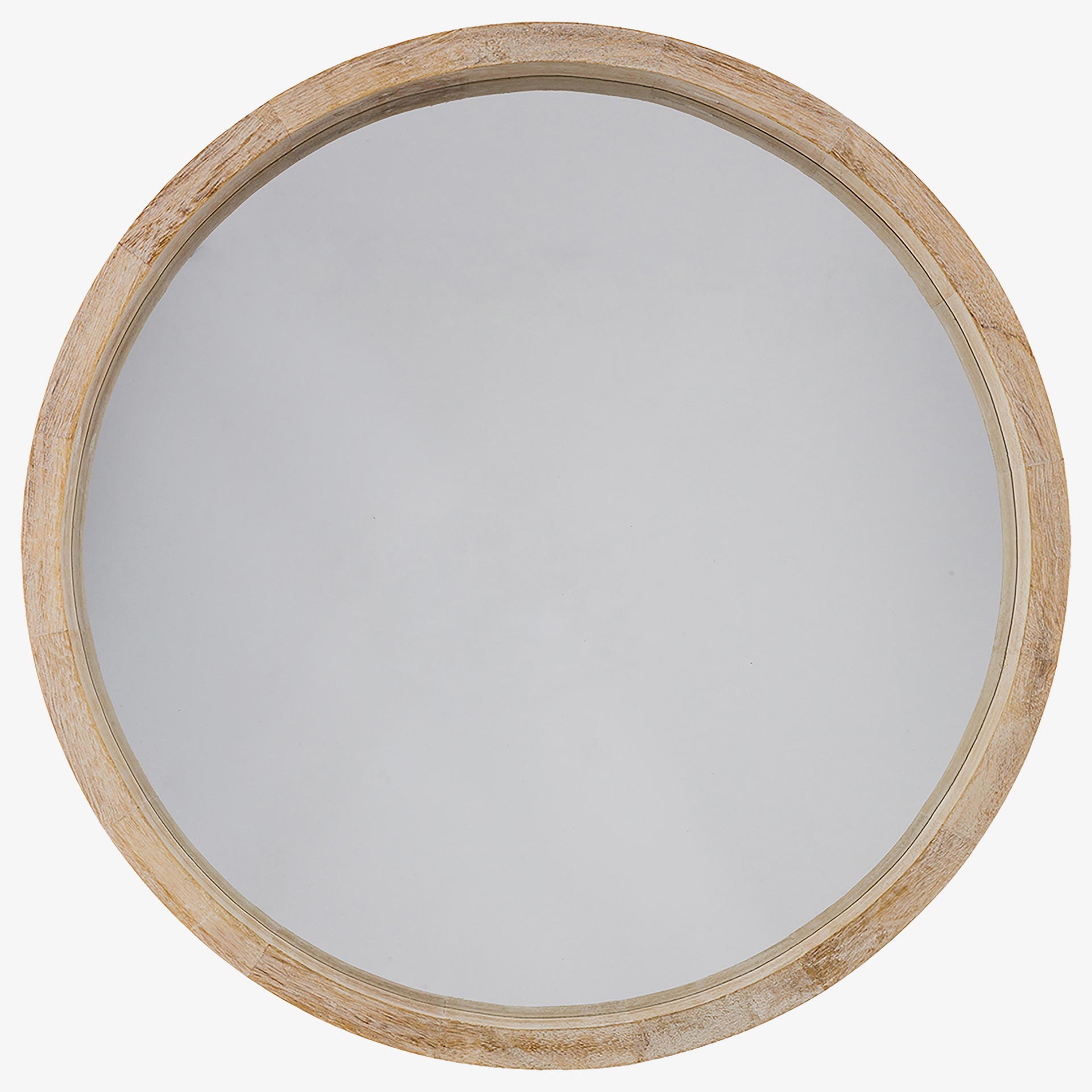 Espejo de pared redondo de madera natural Olav &Oslash;52cm