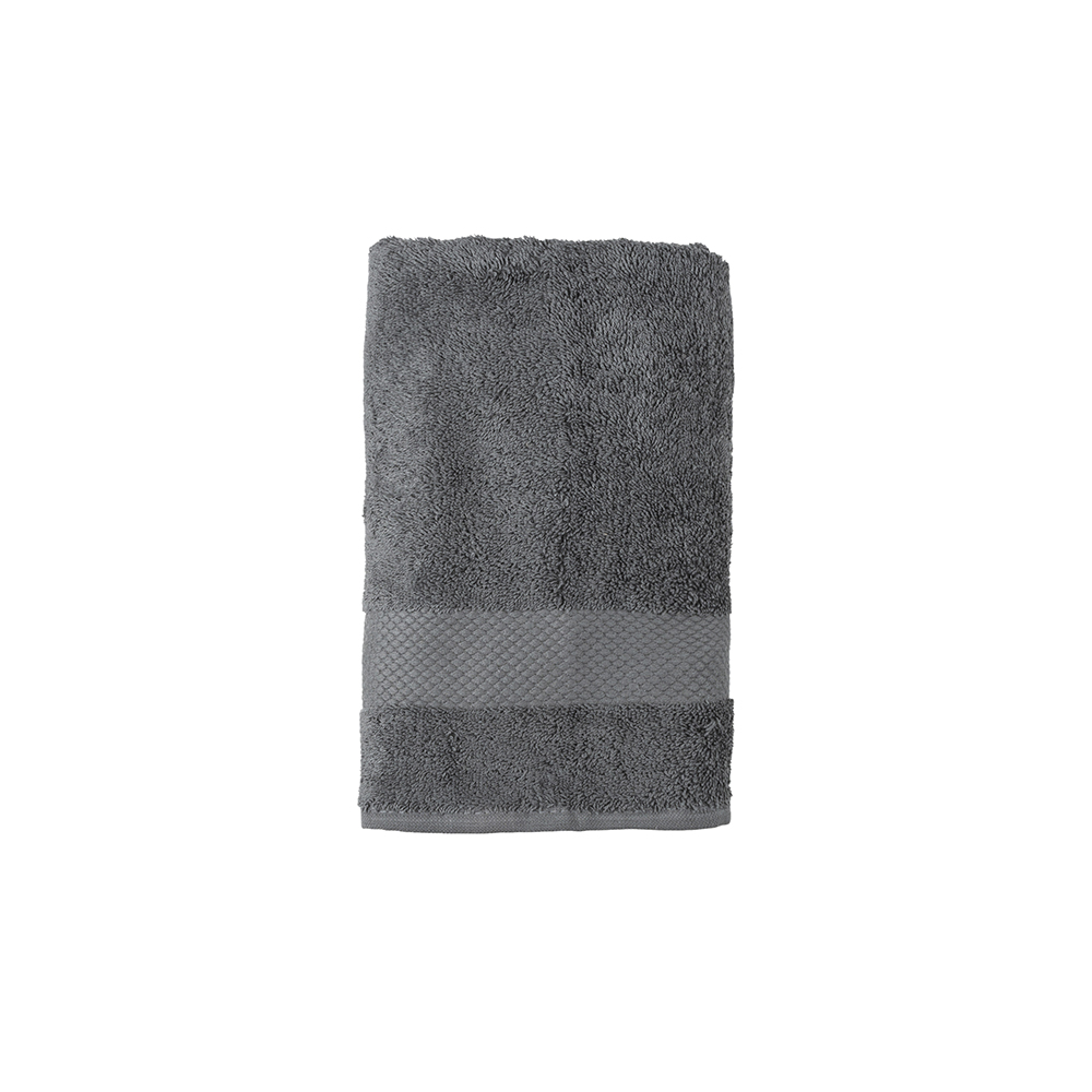 Toalla de lavabo de algodón gris oscuro Vic 50x100cm - 500 gr/m²