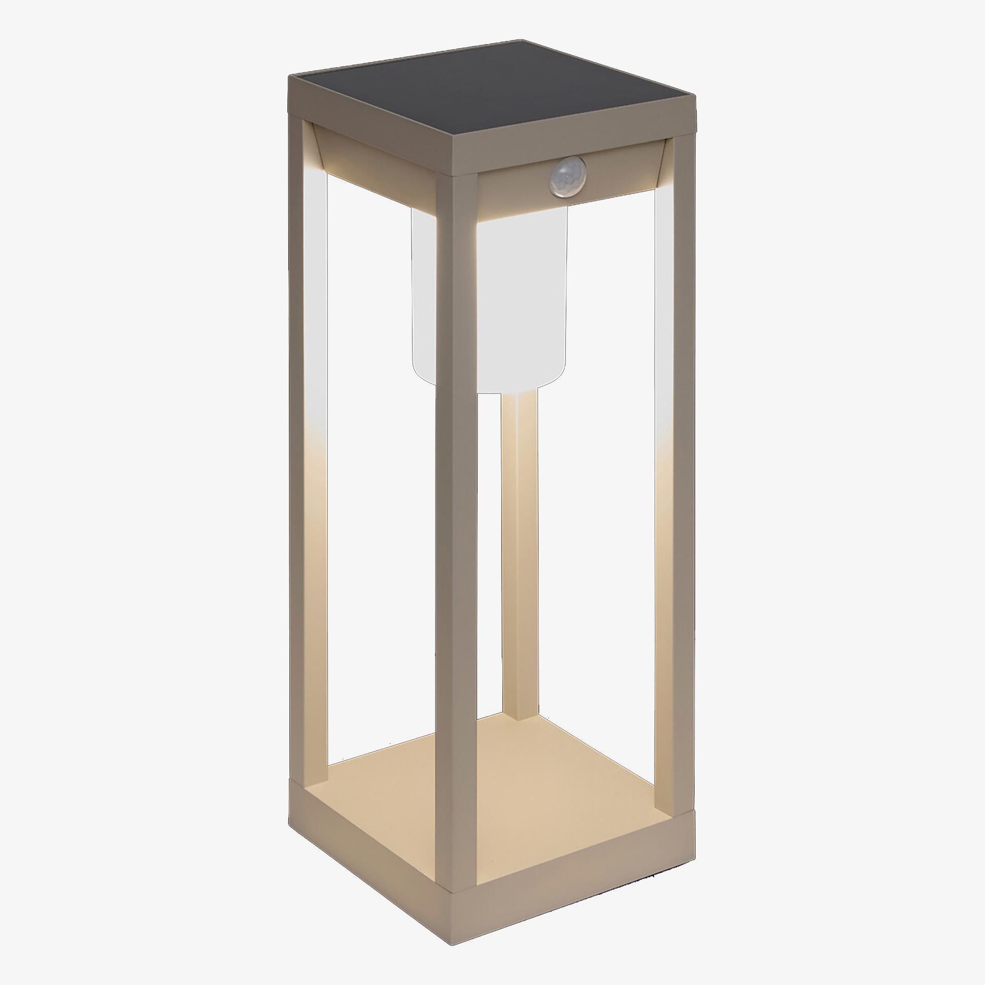 Farol solar para jard&iacute;n de aluminio crema Pirox 40cm