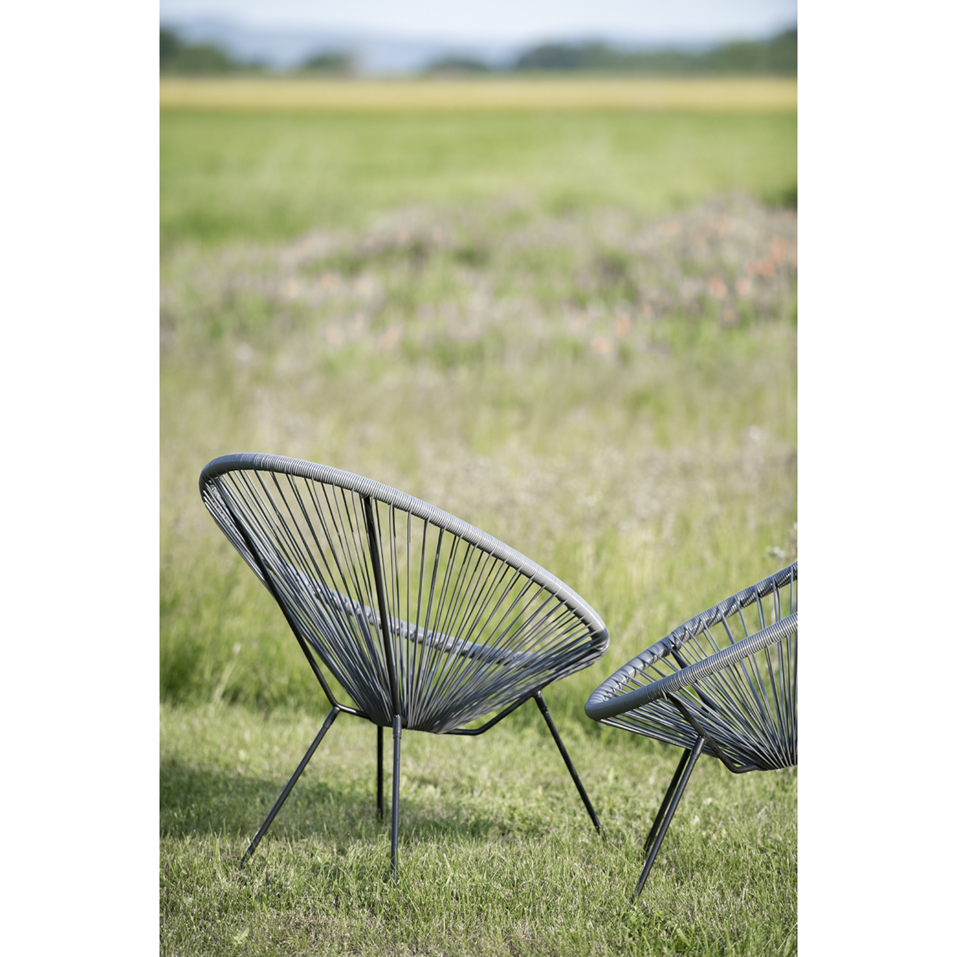 Silla de exterior gris de acero Acapulco 56x72x88cm