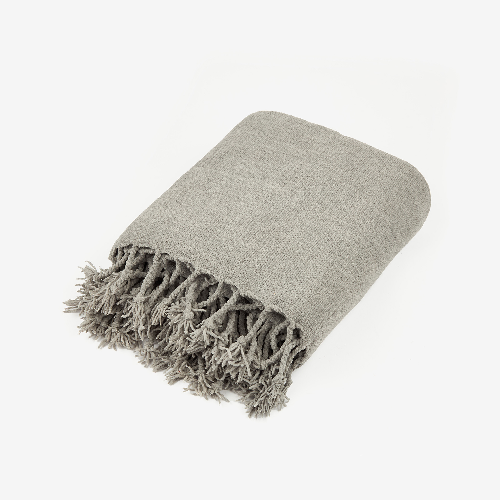 Plaid de chenilla gris Kordon 160x130cm