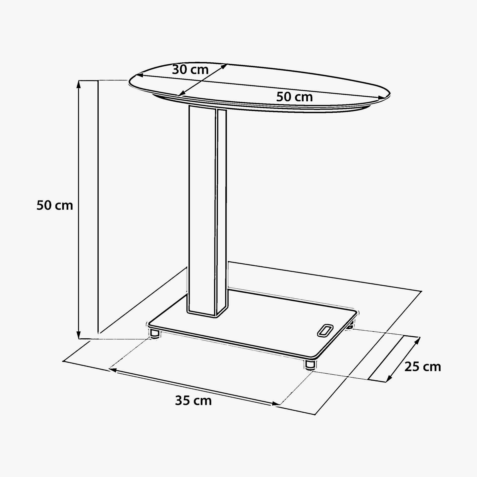 Mesa auxiliar de jard&iacute;n de aluminio caoba Venira 50x30x50cm