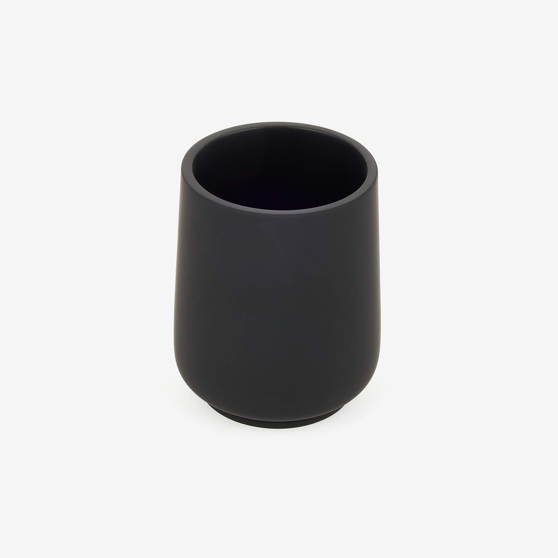 Vaso portacepillos de poliresina negro Carbon Ø8x10cm